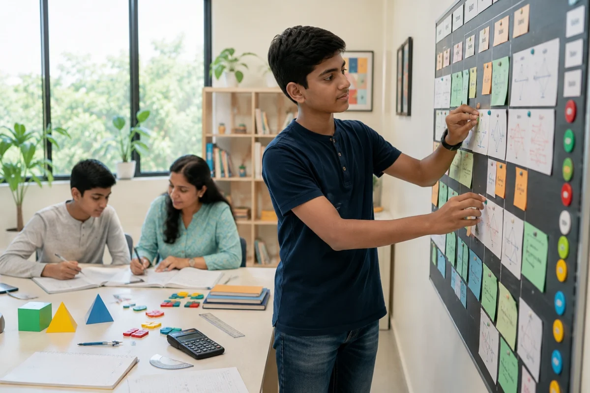 Indian student preparing confidently for a mathematics examination