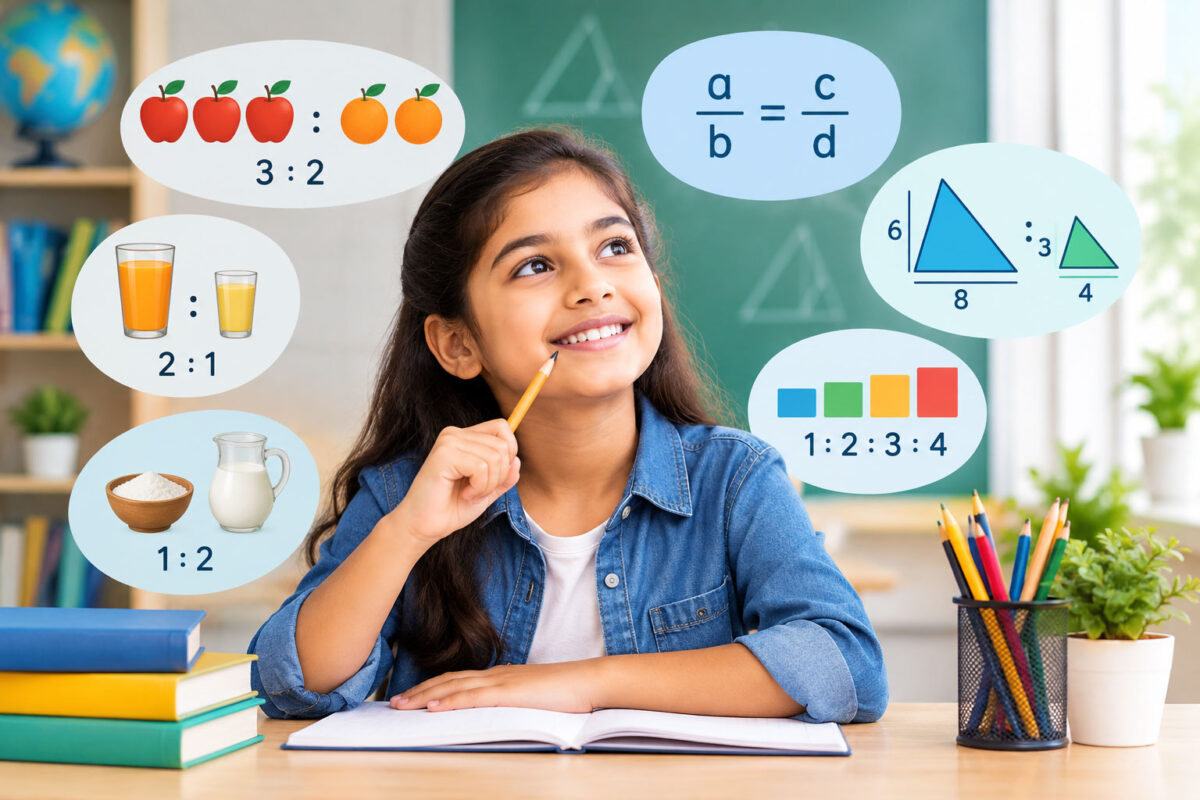 Student learning ratios and proportions in maths using practical examples